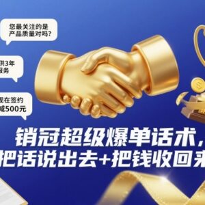 销冠通用爆单话术合集 覆盖全销售场景助力提升成单转化率-雨叶虚拟资源网