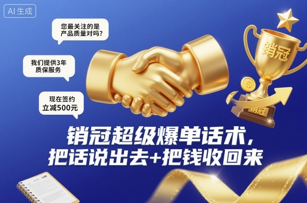 销冠通用爆单话术合集 覆盖全销售场景助力提升成单转化率