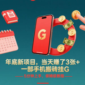 年底零门槛手机挂机搬砖赚钱项目 附全流程保姆级实操教程-雨叶虚拟资源网