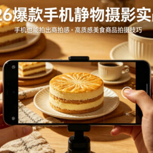 2026手机静物摄影实战课 零基础拍出商拍质感美食商品图-雨叶虚拟资源网