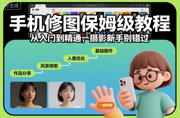摄影新手适用手机修图保姆级教程 从入门到精通全解析