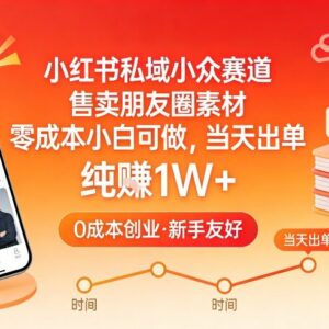 小红书私域小众变现赛道 售卖朋友圈素材零成本小白可上手-雨叶虚拟资源网