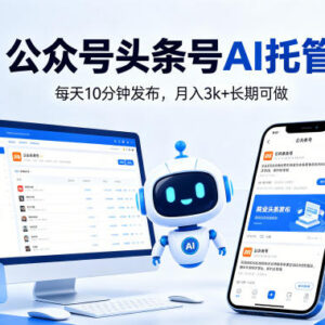 公众号头条号AI托管副业玩法 每天10分钟发布可长期实操-雨叶虚拟资源网