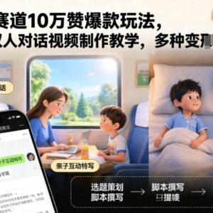 育儿赛道10万赞双人对话视频制作教学及多种变现玩法解析-雨叶虚拟资源网