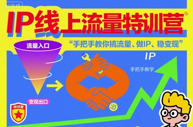 IP线上流量特训营教程 手把手教你搞流量做IP实现稳定变现