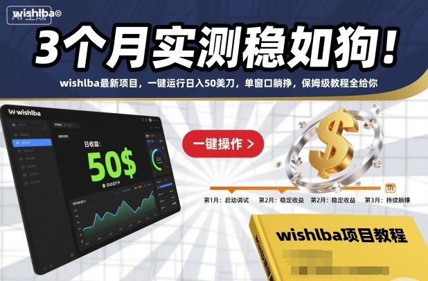 wishlba海外撸金项目3个月实测 无门槛一键运行日入50美刀保姆级教程
