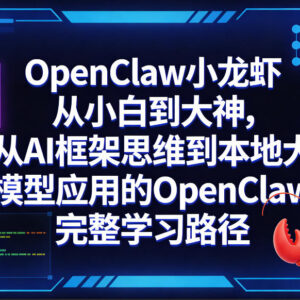 OpenClaw小龙虾从小白到大神 从AI框架到本地大模型应用全教程-雨叶虚拟资源网