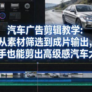 零基础汽车广告剪辑教程 从素材筛选到成片输出全步骤讲解-雨叶虚拟资源网