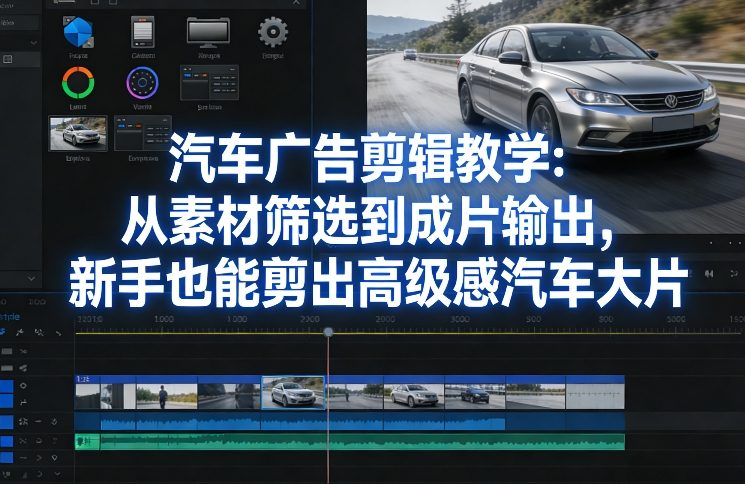 零基础汽车广告剪辑教程 从素材筛选到成片输出全步骤讲解