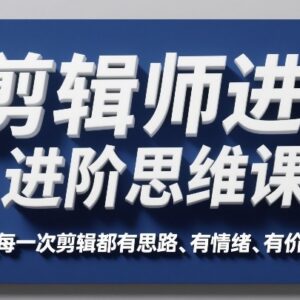 剪辑师进阶思维课 建立系统剪辑逻辑提升作品质感与接单能力-雨叶虚拟资源网