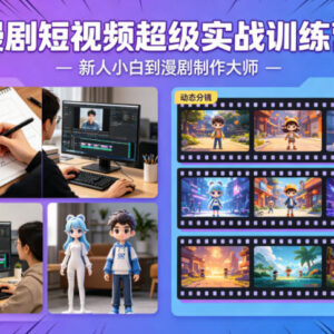漫剧短视频实战训练营教程 小白零基础入门到精通制作教学-雨叶虚拟资源网