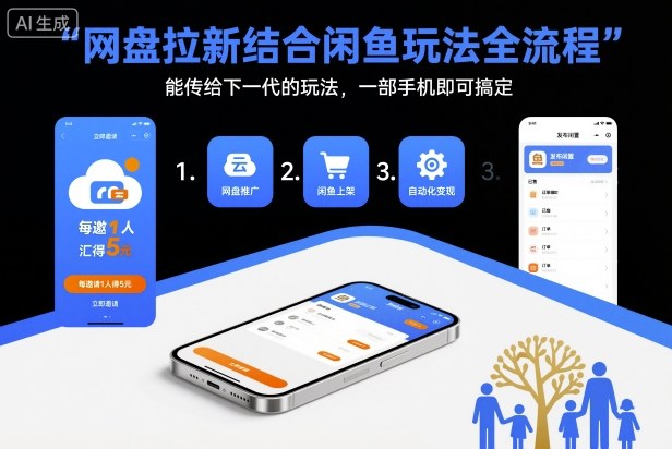 网盘拉新结合闲鱼玩法全流程 附入口渠道及完整实操教程