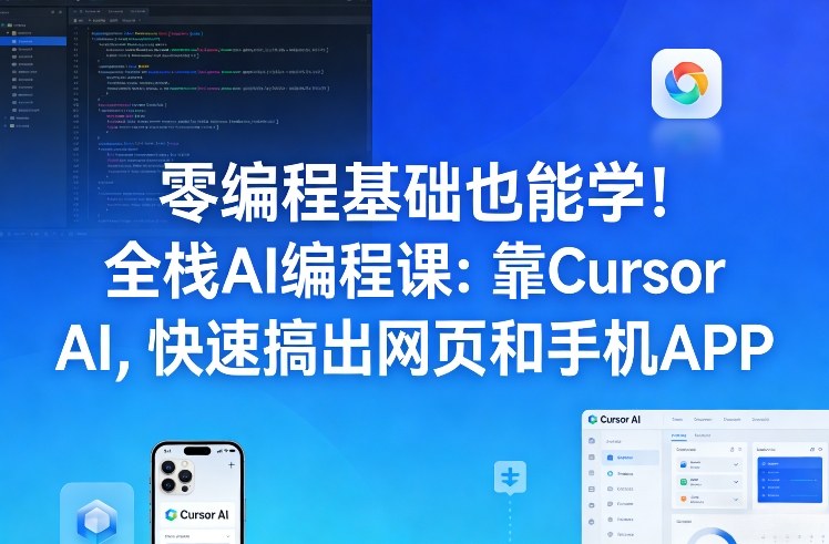 零编程基础可学全栈AI编程课 用Cursor AI快速开发网页与APP