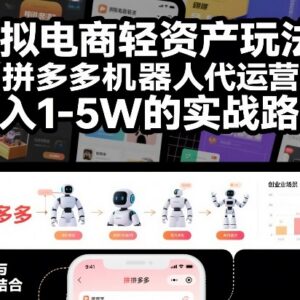 2025拼多多虚拟电商机器人代运营 轻资产盈利实操路径详解-雨叶虚拟资源网