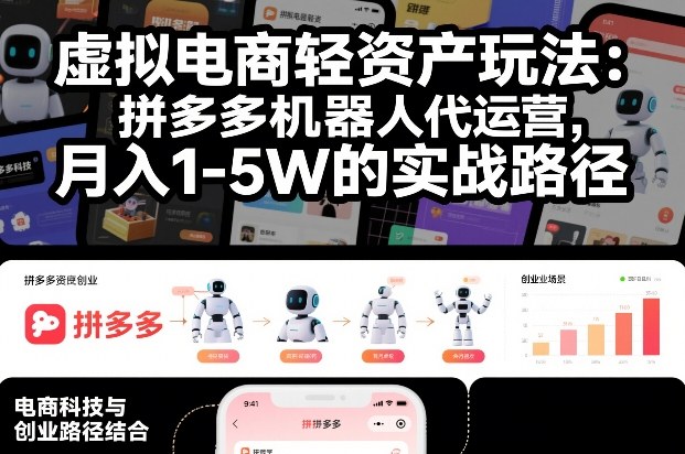 2025拼多多虚拟电商机器人代运营 轻资产盈利实操路径详解