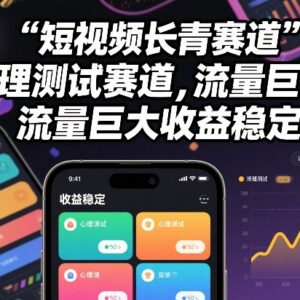 短视频心理测试赛道玩法详解 流量稳定长期可做收益可观-雨叶虚拟资源网