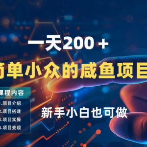 零门槛闲鱼小众赚钱项目分享 新手小白可做单日收益200+-雨叶虚拟资源网