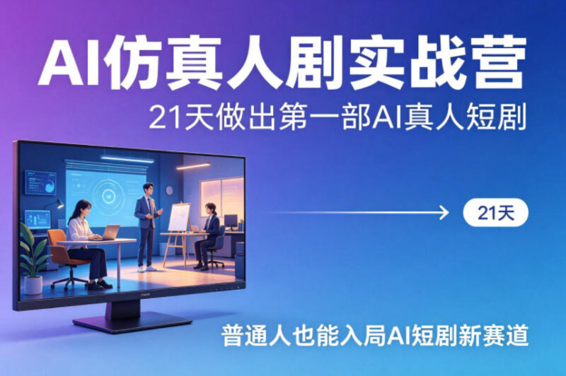 AI仿真人短剧实战营教程 21天零基础掌握短剧制作全流程
