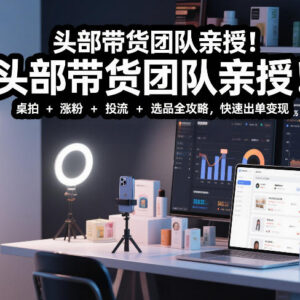头部带货团队亲授短视频实拍课 桌拍涨粉投流选品变现全攻略-雨叶虚拟资源网