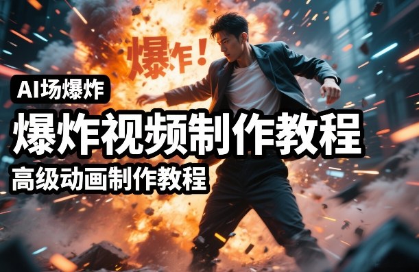 AI场景爆炸特效制作教程 利用人物实拍视频打造高级动画效果