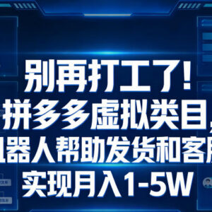 拼多多虚拟类目运营全攻略 自动发货客服助力低门槛副业增收-雨叶虚拟资源网