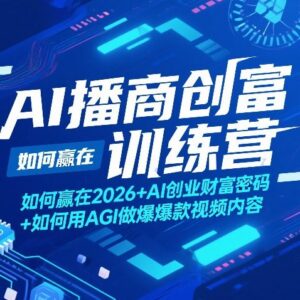 2026AI播商创富训练营全攻略 用AGI做爆款视频解锁创业财富密码-雨叶虚拟资源网