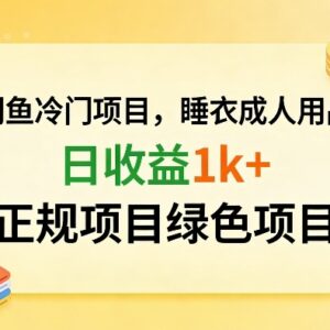 闲鱼冷门正规副业项目 情趣内衣成人用品品类实操日收益超千元-雨叶虚拟资源网