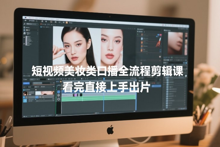 短视频美妆口播全流程剪辑教程 零基础看完可直接上手出片