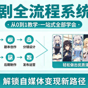 0基础漫剧全流程系统课 AI实操从入门到变现一站式教学-雨叶虚拟资源网