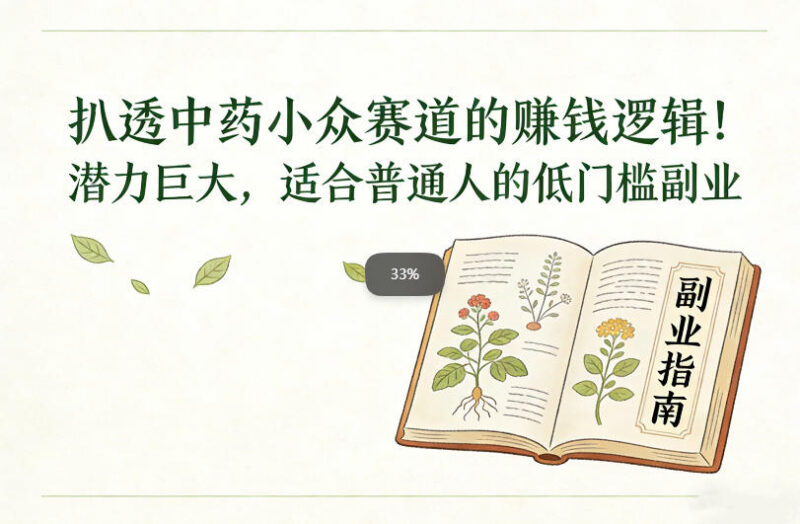 中药小众赛道赚钱逻辑拆解 适合普通人的低门槛轻资产副业