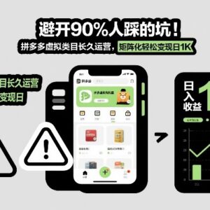 拼多多虚拟类目避坑运营指南 矩阵化操作实现长期稳定变现-雨叶虚拟资源网