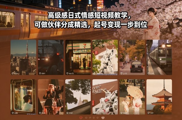 高级感日式情感短视频教学 快手情感号起号变现完整教程