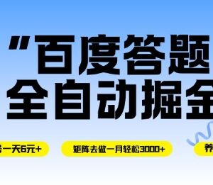 百度答题全自动掘金玩法 单机及矩阵运营收益实操教程-雨叶虚拟资源网