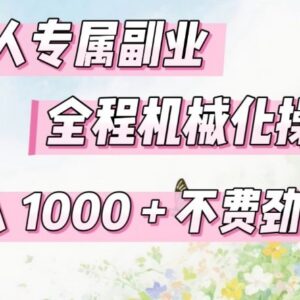 适合普通人的机械化操作副业 门槛低易上手可实现日入千元-雨叶虚拟资源网