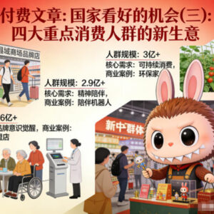 2026年国家扶持消费新机会：四大重点人群相关新生意解读-雨叶虚拟资源网