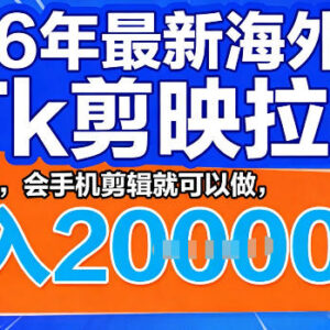2026年海外TikTok拉新掘金项目详解 会手机剪辑即可上手-雨叶虚拟资源网