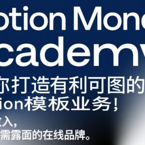 Notion赚钱学院教程 零基础打造可盈利Notion模板无露脸增收-雨叶虚拟资源网