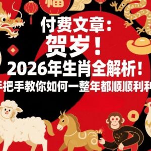 2026年全生肖运势解析 全年发展及顺运调整实用参考指南-雨叶虚拟资源网