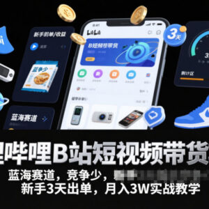 B站短视频带货实战教学 新手低门槛入局蓝海赛道增收攻略-雨叶虚拟资源网