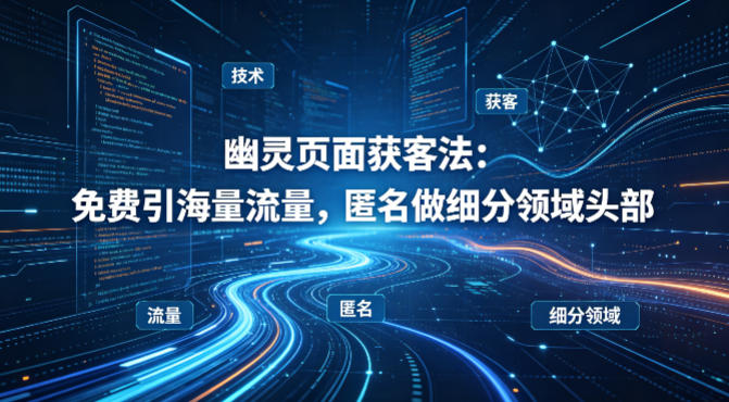 幽灵页面获客法实操教程 零基础零成本引流做细分领域头部