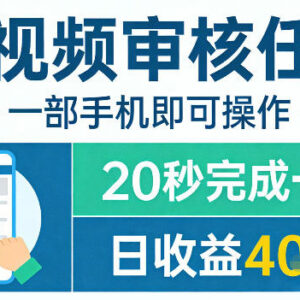 新手友好的手机视频审核副业解析 20秒完成一单低门槛易上手-雨叶虚拟资源网