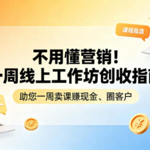 不用懂营销的一周线上工作坊指南 零基础卖课获客实操方法-雨叶虚拟资源网
