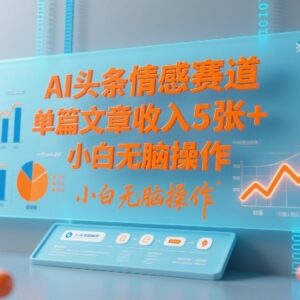 2026年头条情感赛道AI运营玩法 小白易上手单篇收益可达500元-雨叶虚拟资源网