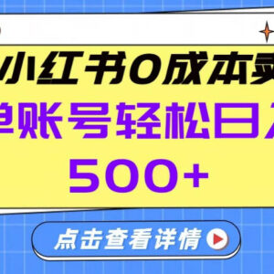 2026年小红书AI全托管卖货项目 单账号保底日入500+玩法揭秘-雨叶虚拟资源网