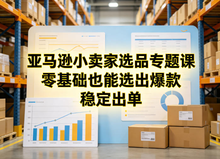 亚马逊小卖家选品专题课 零基础学科学选品打造爆款稳定出单