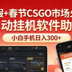 寒假春节CSGO饰品市场火爆 小白用手机搭配自动工具即可盈利-雨叶虚拟资源网