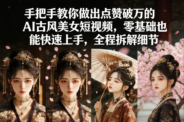 零基础AI古风美女短视频制作教程 全流程拆解爆款创作技巧