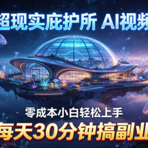 超现实庇护所AI视频副业项目拆解 零成本小白每天30分钟可上手-雨叶虚拟资源网