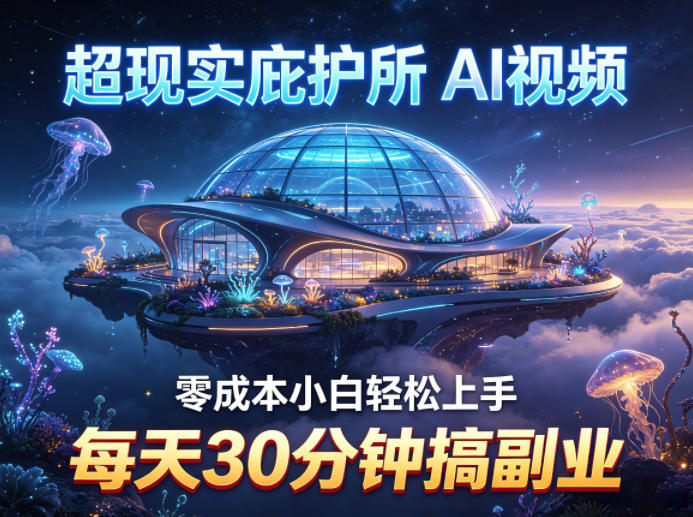 超现实庇护所AI视频副业项目拆解 零成本小白每天30分钟可上手