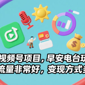 AI视频号早安电台玩法详解 高流量多变现模式项目实操指南-雨叶虚拟资源网